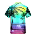 thumbnail image 4 of Womens Summer Blouses Fshion Print Button Down Short Sleeve Womens Golf Shirt,Green,L, 4 of 5