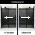 thumbnail image 3 of VIGO Elan 68 to 72 in. W x 74 in. H Sliding Frameless Shower Door in Matte Black with 3/8 in. (10mm) Black Tint Glass, 3 of 13