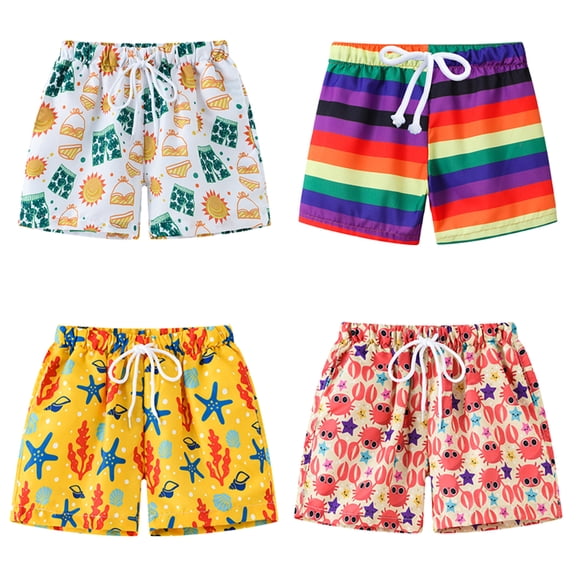 MXIEZI Baby Boys Girls Print Shorts Pants Kids Summer Beach Pants 2-8 Years Toddler Short Baby New Fashion Soft Comfy Thin Shorts Pants