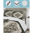 thumbnail image 4 of Vintage Green White Queen Size Down Alternative Comforter, Lightweight Comforter Quilt Bedding Set with Pillow Shams Southwestern Geometric Abstract Art All Seasons Bed Comforter Duvet Insert 90"x96", 4 of 7