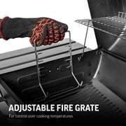 Char-Griller 44.7 Charcoal Barrel Grill with Adjustable Air Vents,Heat Thermometer, Storage Rack