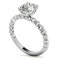 thumbnail image 5 of Solitaire Brilliance 2CT Oval Lab Grown Diamond Distance Pave Band Engagement Ring 14K White Gold, Ring Size 10.5, 5 of 5