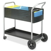 Safco Mail Cart, Mobile Folder Filing and Storage, Black Package Cart