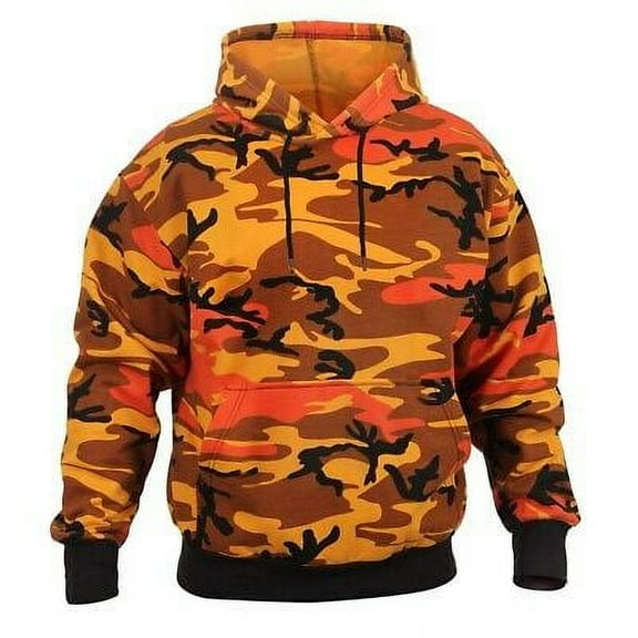 Rothco Camo Pullover Hooded Sweatshirt, Savage Orange Camo, 3XL