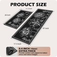 thumbnail image 2 of Black Floral Kitchen Rugs Set of 2 Cushioned Anti-Fatigue Kitchen Runner Rugs Non Slip Waterproof PVC Comfort Standing Kitchen Mats for Floor, Office, Home, Laundry, 17.3''''x28''''+17.3''''x47'''', 2 of 6