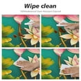 thumbnail image 7 of WERPE Round Tablecloth Lotus Water Lilies Print Pink Flowers Home Decor White, 7 of 7