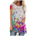 thumbnail image 1 of Camiseta informal para mujer, blusa estampada con cuello redondo y manga corta, Tops OAVQHLG3B Store  lin121212, 1 of 4