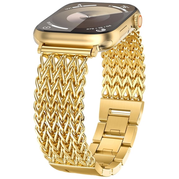 DOUUCO Compatible with Apple Watch Band 41/40/38/44/45/49/42mm for Women, Dressy Metal Chain Strap Mermaid‑Style Link Bracelet Wristband for iWatch Ultra SE Series 11 10 9‑1