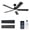 Black, variant on Low Profile Ceiling Fan with Lights, 52 inch Modern Black Ceiling Fans with Lights APP/Remote Control,6 Speeds Ceiling Fan Light for Indoor/Outdoor Patio Bedroom Living Room