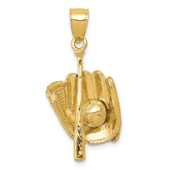 14K Yellow Gold Charm Pendant Themed Men'S 28 mm 15