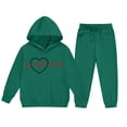 thumbnail image 3 of Kids Green Tracksuit, 2-Piece Hoodie & Jogger Set for Boys and Girls, Unisex Casual Sweatsuit Comfy Play & Lounge Wear Ages 4-12 Years,Size 3-4T, 3 of 5