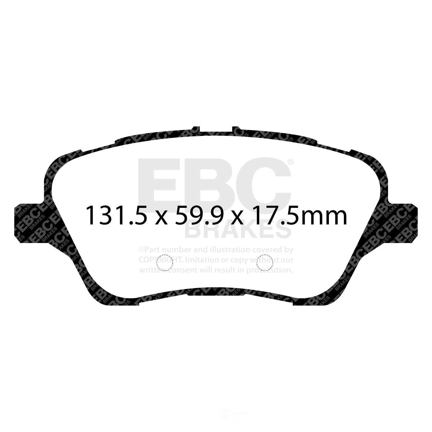 EBC Brakes DP42149R Yellowstuff Street And Track Brake Pads, FMSI Pad No. D1730 Vented 278mm Dia