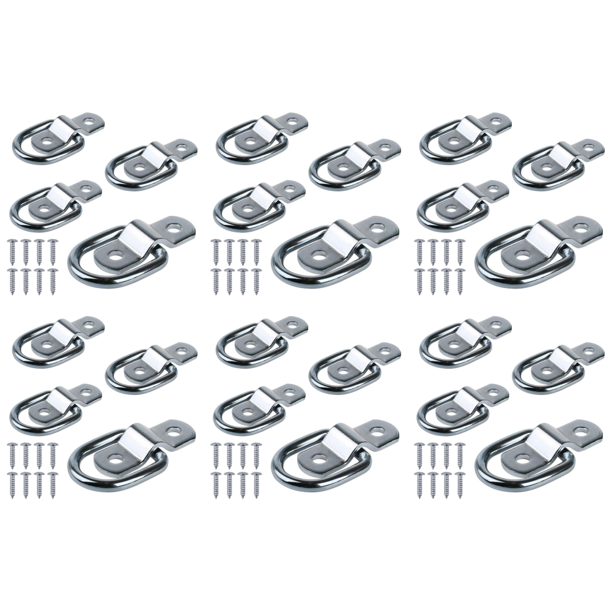 (Combinado A+A) Hebilla Anillo Tracción Tipo 4 Piezas Hebilla Puerta Amarre Punto Anclaje para Remolque Carga Hebilla Sujeción Anillo Tipo D (4 Piezas Con Tornillos)