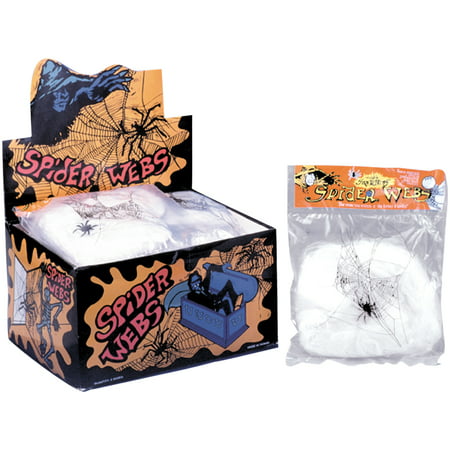 Loftus Halloween Decoration Spider Web w Spider, 20 Grams Webbing, White