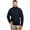 Navy, variant on Men's Merino Wool Zip Neck Fisherman Sweater