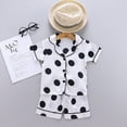 thumbnail image 2 of NIEWTR Baby Boys Clothes Set Toddler Infant Boys Button-down Shirt Tops + Cotton Gauze Shorts Summer Outfit 2PCS with Pockets(A1-White,6-12 Months), 2 of 5