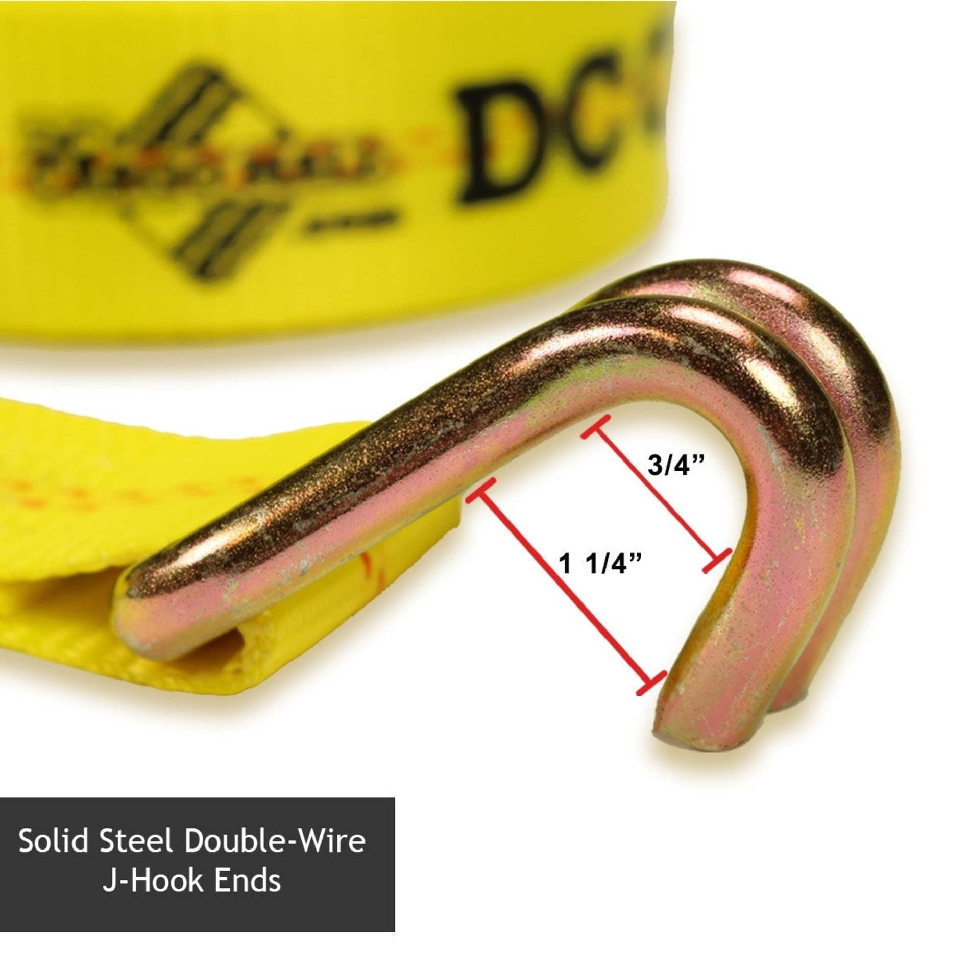 "2 Tie-Down Ratchet Straps with J Hooks, 2 Heavy Duty 2"" x 27' Tie-Down Ratcheting Cargo Truck Straps with Wire Hook Ends, J-Hook Ratchet Strap TieDowns"