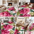thumbnail image 5 of Large Area Rugs for Living Room Bedroom, Pink Floral 6'x9' Rug Washable Carpet Runner Indoor Outdoor, Watercolor Flowers Leaves Plants Watercolor Non Slip Floor Mats Rug for Kitchen, Playroom, 5 of 8