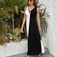 thumbnail image 2 of Mod Robe Noire et Blanche avec Cercle Robe Sans Manches Robes de Soirée Robes à Manches Longues pour Femmes, 2 of 4