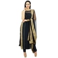 thumbnail image 6 of Atasi Womens Black Net Straight Kurti Salwaar Kameez with Dupatta Readymade, 6 of 9