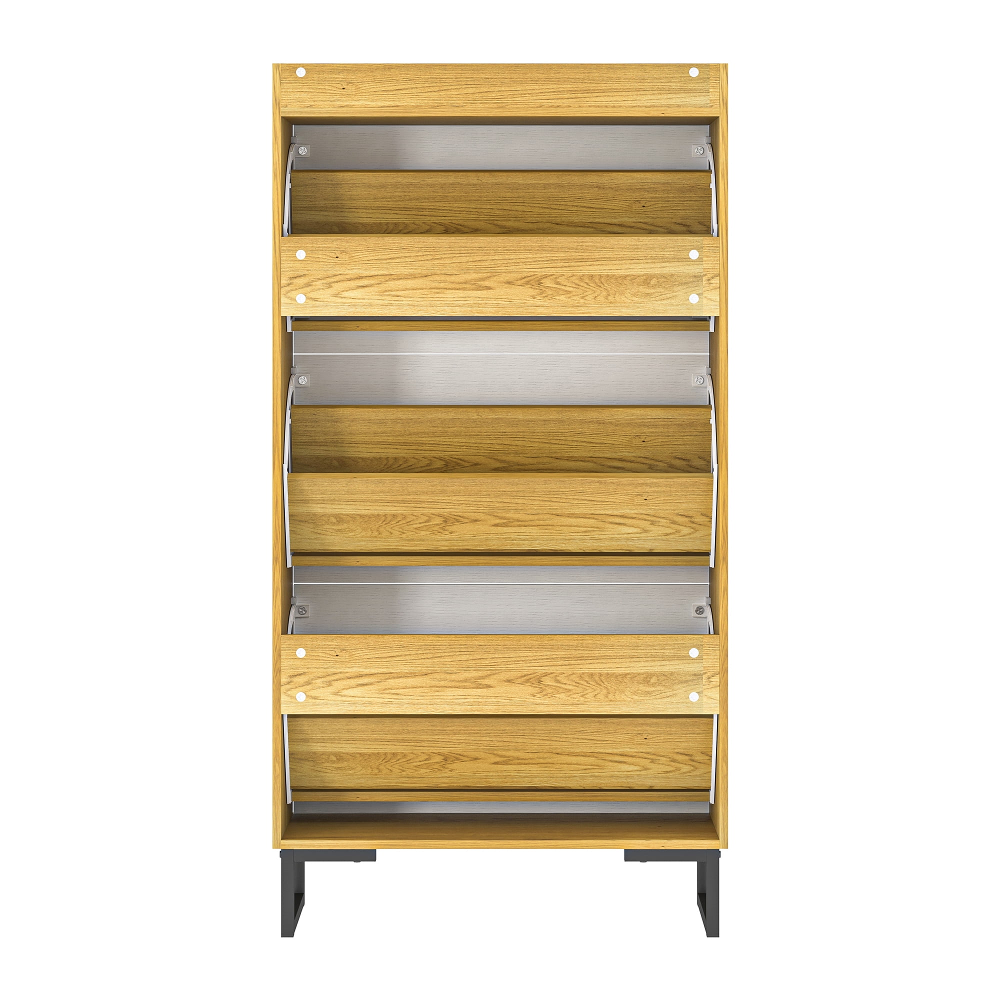 Kadyn Shoe Storage Organizer Cabinet, Shoe Cabinet for Entryway, Standing Shoe Racks Storage Cabinet with Metal Legs, Brown Kadyn Shoe Storage Organizer Cabinet, Shoe Cabinet for Entryway, Standing Shoe Racks Storage Cabinet with Metal Legs, Brown