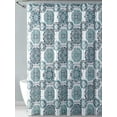 thumbnail image 2 of Serafina Home Contemporary Blue White Fabric Shower Curtain: Geometric Medallion Design, 2 of 3