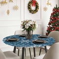 thumbnail image 6 of Winter Snowflakes Floral Fitted Round Tablecloths Elastic Edged Table Covers 45"-54",Waterproof Table Cloth for Kitchen Holiday Party Tables Decor, 6 of 9