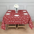 thumbnail image 3 of Red Christmas Snowflake Pattern Square Tablecloth,Waterproof Square Table Cover,Wipeable Spillproof Washable Table Cover for Home Kitchen Party Decor 60"x60"(152x152cm), 3 of 6