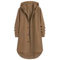 thumbnail image 5 of Chiccall Mens Trench Coat Wool Blend Single Breasted Jacket Loose Fit Winter Warm Casual Overcoat with Hood, 5 of 7