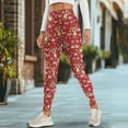 thumbnail image 4 of Renewold Reindeer Ho Ho Red Womens Yoga Pants with Pockets High Waisted Womens Leggings Cute Exercise Yoga Leggings Opaque Activewear Lightweight Ankle Leggings, XS, 4 of 8
