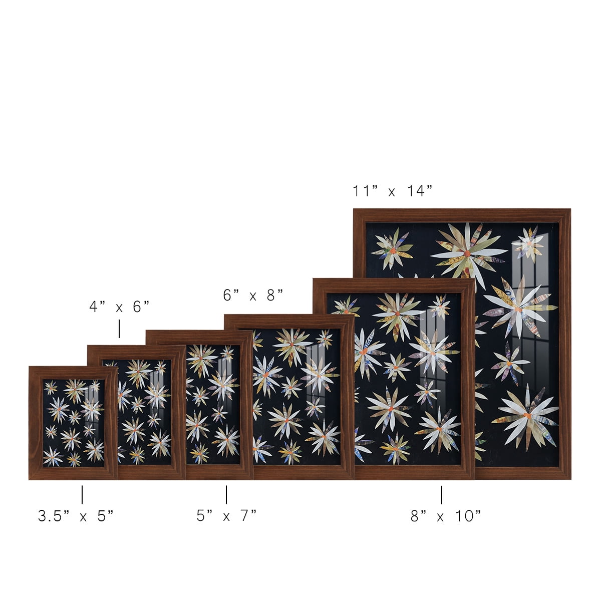 Starburst Too I - Framed Print w/glass - Chestnut
