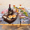 thumbnail image 4 of Oleegame 2PC Wooden Wine Rack Outdoor Portable Wine Rack Removable Fruit Table Wine Glass Rack Multi Layer Food Rack Brown, 4 of 9