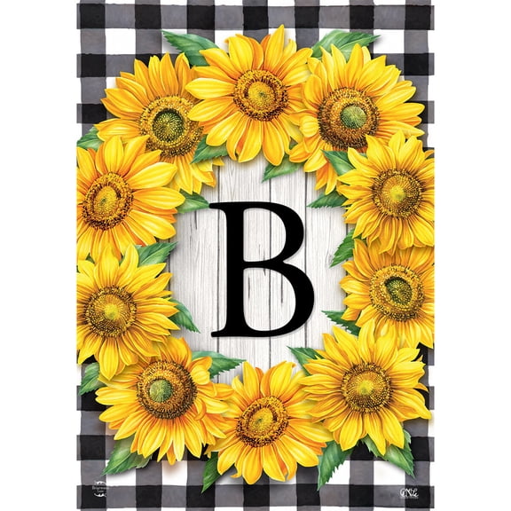 Briarwood Lane Everyday Garden Flag 12x18 For Outdoor Sunflowers Monogram B Garden Flag Flags For Outside