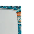thumbnail image 3 of Ambesonne Tribal Fitted Sheet, Floral Aztec Art Pattern, Queen Size, Blue Orange and White, 3 of 3
