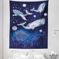 thumbnail image 1 of Zodiac Tapestry, Space Image with Whales of Universe Theme Planetary Angles Print, Fabric Wall Hanging Decor for Bedroom Living Room Dorm, 5 Sizes, Blue Grey, by Ambesonne, 1 of 1