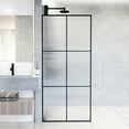 thumbnail image 2 of VIGO Ventana 34 in. W x 74 in. H Framed Fixed Shower Screen Door in Matte Black with 3/8 in. (10mm) Fluted Glass, 2 of 12