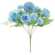 thumbnail image 1 of Flores artificiales, hermosas flores artificiales de seda, ramo de boda de San Valentín, decoración nupcial para decorar el hogar, la cocina, la boda, la fiesta (azul), 1 of 3