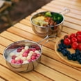 thumbnail image 2 of Stainless Steel Folding Bowl Portable Outdoor Camping Hiking Backpacking BBQ Picnic Travel Food Grade Collapsible Cooking Serving Bowl Dishware, 2 of 7