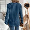thumbnail image 5 of IROINNID Women Casual V Neck Long Sleeve Loose Fit Solid Color Pullover Top Comfortable Everyday Wear Basic Wardrobe Soft Breathable Relaxed Fit Trendy Stylish(Blue,M), 5 of 6