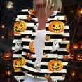 thumbnail image 2 of Halloween Cardigan Sweaters for Women Cute Halloween Pumpkin Womens Sweaters Cardigan Open Knit Utton Down Cropped Long Sleeve Fall Winter Trendy Plus Size Tunic Sweater Orange L, 2 of 7