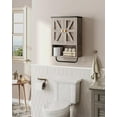thumbnail image 6 of Bathroom Wall Cabinet, Medicine Cabinet with Open Partition and Towel Bar, Rustic Storage Cabinet with Open and Hidden Storage Space, for Bathroom, Living Room, Greige and Charcoal Black, 6 of 17