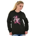 thumbnail image 3 of Hope Pink Ribbon Heart Breast Cancer Women Plus Size Crewneck Sweatshirt Brisco Brands 4X, 3 of 5