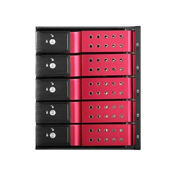 iStarUSA BPN-DE350HD-RED Trayless 3 x 5.25" to 5 x 3.5" 12Gb/s HDD Hot-swap Rack