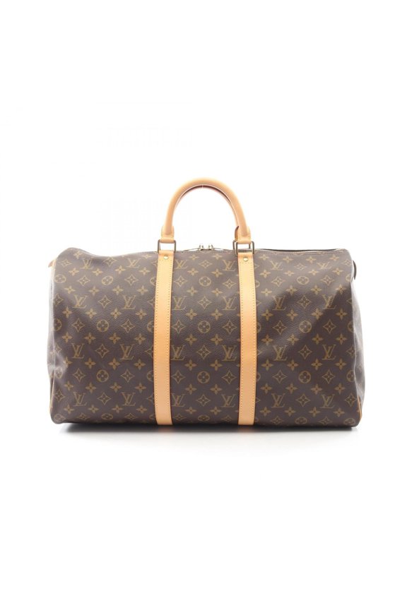 Pre-Owned Louis Vuitton Keepall 50 Boston Bag, Coated Canvas and Leather, Monogram, Brown,...