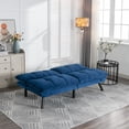 thumbnail image 2 of Modern Light Grey Convertible Folding Sofa Bed - Adjustable Armrests and Backrest, Soft and Smooth Cover, 2-Seater Sofa for Small Apartments（Gray）, 2 of 5