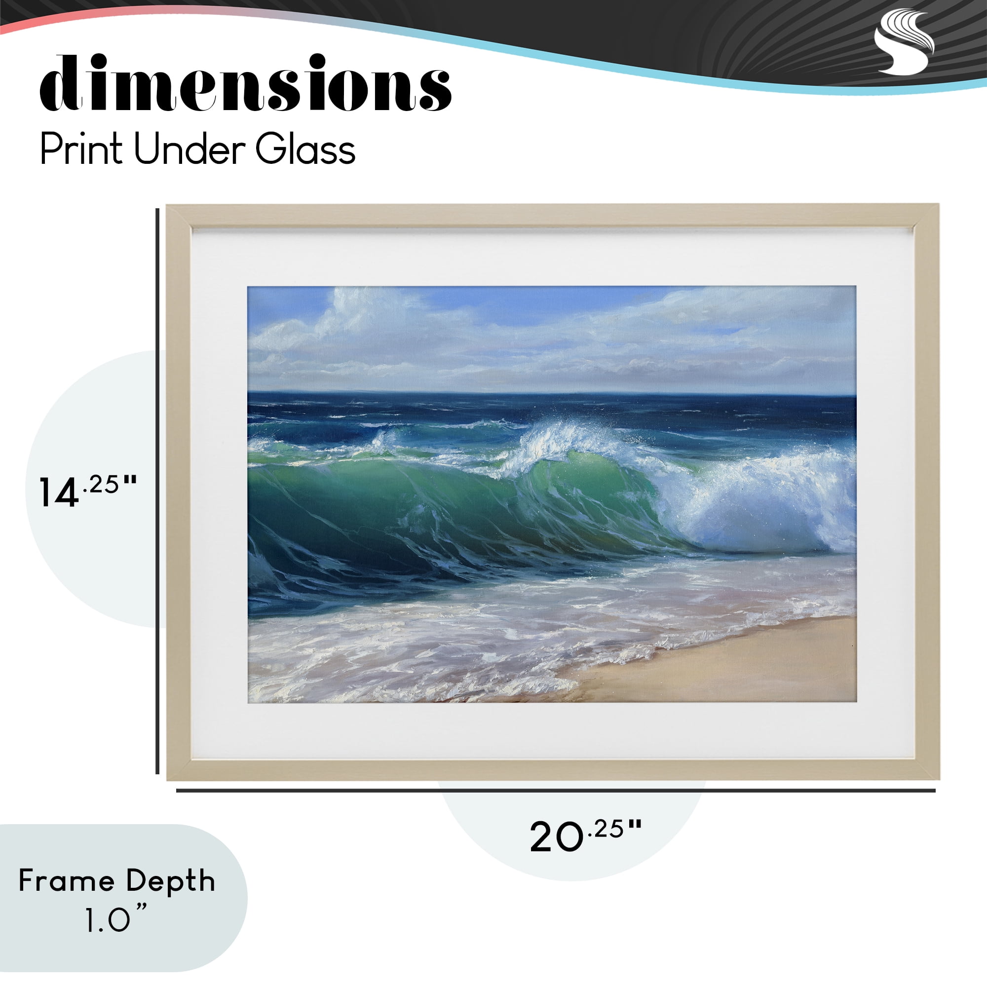 Stupell Industries Content Beach Waves Shore Birch Framed Print Under Glass, design by Dimitri Sirenko