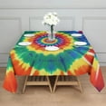 thumbnail image 3 of Colorful Rainbow Tie Dye Spiral Pattern Square Tablecloth,Waterproof Square Table Cover,Wipeable Spillproof Washable Table Cover for Home Kitchen Party Decor 42"X42"(107x107cm), 3 of 6