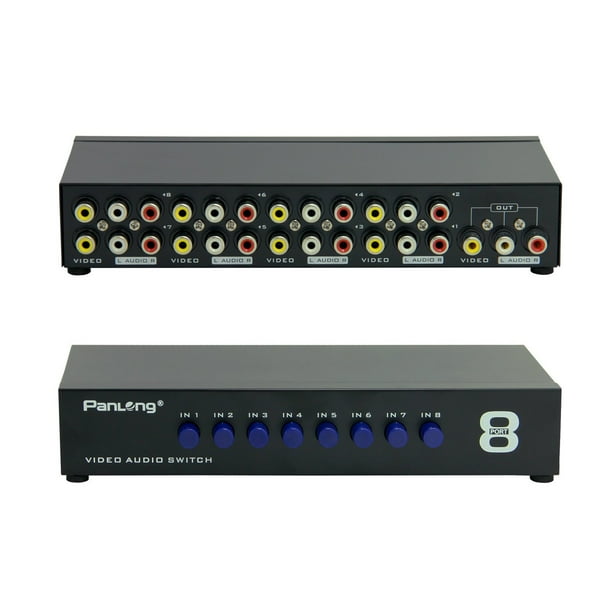 MTVIKI 8 Way AV Switch Audio Video RCA Switcher 8 In 1 Out Composite
