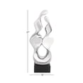 thumbnail image 4 of 10" x 27" Silver Ceramic Wave Abstract Sculpture with Black Wooden Base, by DecMode, 4 of 19