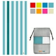 thumbnail image 2 of SUN CUBE Microfiber Beach Towel, Quick Dry Sand Free Beach Towel, Lightweight Compact Travel Swim Towel for Pool, Camping, Sand Resistant Packable Adult Towel - Light Blue 78x35 Inches, 2 of 8